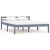 vidaXL Okvir za krevet od masivne borovine sivi 120 x 200 cm