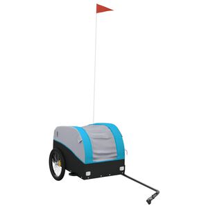 vidaXL Prikolica za bicikl crno-plava 30 kg željezna