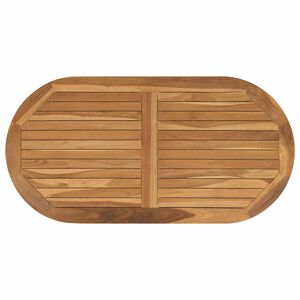 vidaXL Gornji dio stola Ovalni Čvrsto teak drvo Prirodna