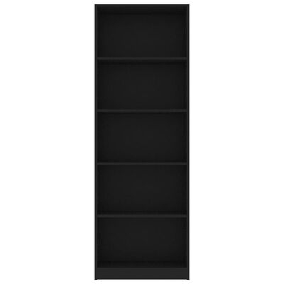 vidaXL Ormarić za knjige s 5 razina crni 60 x 24 x 175 cm od iverice