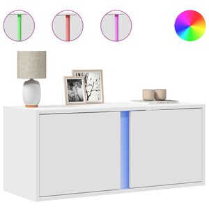 vidaXL Zidni TV ormarić s LED svjetlima bijeli 80x31x35 cm