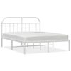vidaXL Metalni okvir za krevet s uzglavljem bijeli 140 x 190 cm