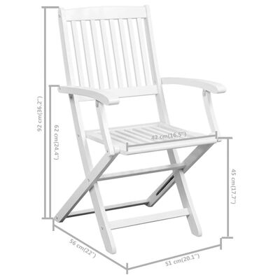 vidaXL Blagovaonske stolice 4 kom bijele od masivnog bagremovog drva