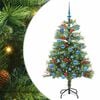 vidaXL Umjetno božićno drvce S LED lampica Zelena 150 cm PVC i metal