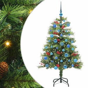 vidaXL Umjetno božićno drvce S LED lampica Zelena 150 cm PVC i metal