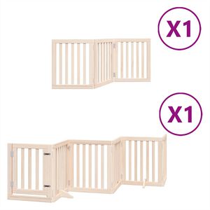 vidaXL Vrata za pse s vrata&scaron;cima 9 panela sklopiva 450 cm drvo topole