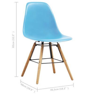 vidaXL Blagovaonske stolice od plastike 4 kom plave