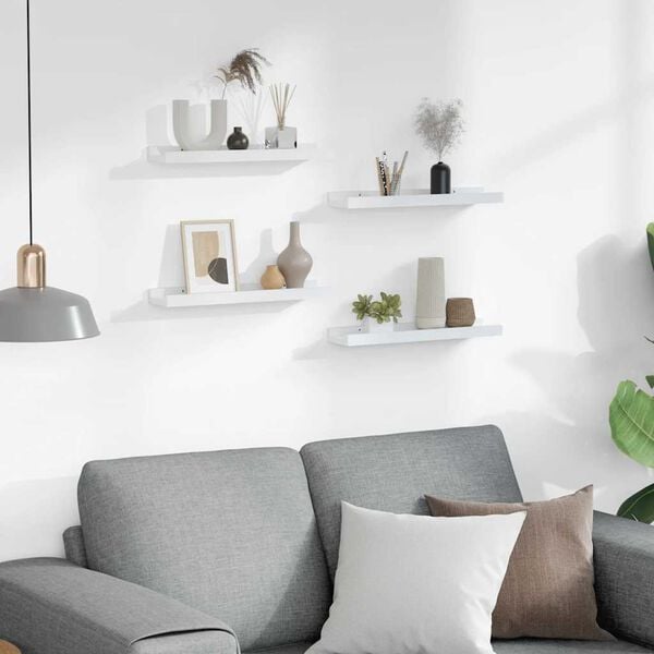 vidaXL Zidne police 4 kom bijele 40 x 9 x 3 cm