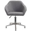 vidaXL Okretna blagovaonska stolica od tkanine svjetlosiva