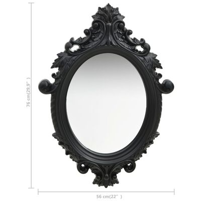 vidaXL Zidno ogledalo u dvorskom stilu 56 x 76 cm crno