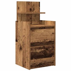 vidaXL Noćni ormarić s 2 ladice staro drvo 38x34x80 cm