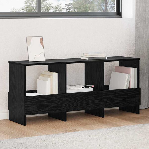 vidaXL Polica za časopise Crni hrast 102 x 30 x 45 cm