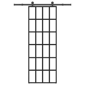 vidaXL Klizna vrata s priborom 76 x 205 cm od ESG stakla i aluminija