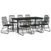 vidaXL 9-dijelni vrtni blagovaonski set od PVC ratana crni