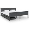 vidaXL Okvir za krevet s 2 ladice tamnosivi 180 x 200 cm od borovine
