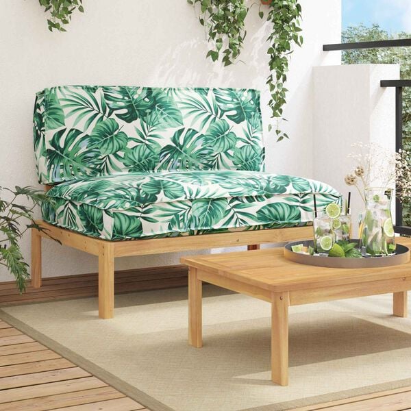 vidaXL Set sofe List Uzorak lista 120 x 92 x 69 cm Čvrsto drvo akacije