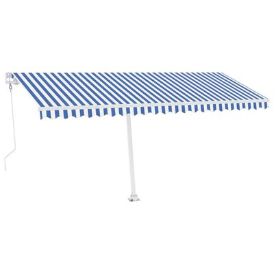 vidaXL Automatska tenda sa senzorom LED 500 x 300 cm plavo-bijela