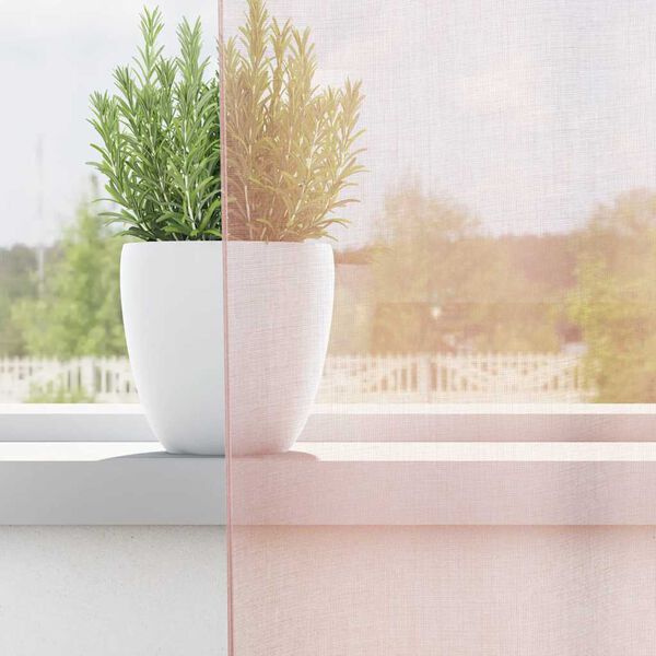 vidaXL Voile zavjese s džepovima za &scaron;ipke 2 kom svijetlo ružičaste