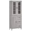 vidaXL Visoka komoda siva sonome 69,5x34x180 cm od konstruiranog drva