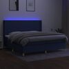 vidaXL Krevet box spring s madracem LED plavi 200x200 cm od tkanine