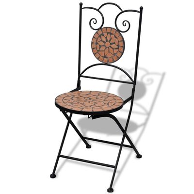 vidaXL Sklopive bistro stolice 2 kom keramičke terakota