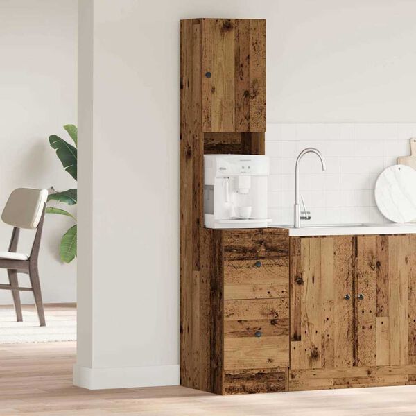 vidaXL Kuhinjski bufet s ladicama Staro drvo 32 x 50 x 180 cm