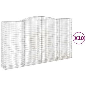 vidaXL Lučne gabionske ko&scaron;are 10kom 400x50x220/240cm pocinčano željezo
