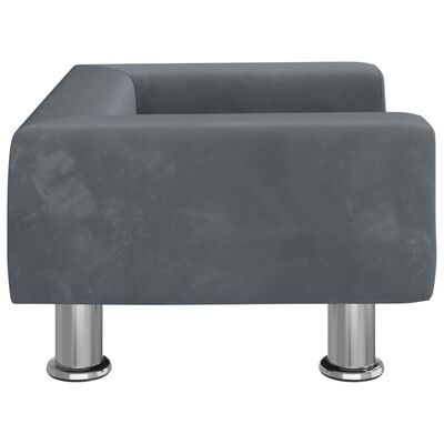 vidaXL Dječja fotelja tamnosiva 50 x 40 x 26,5 cm baršunasta