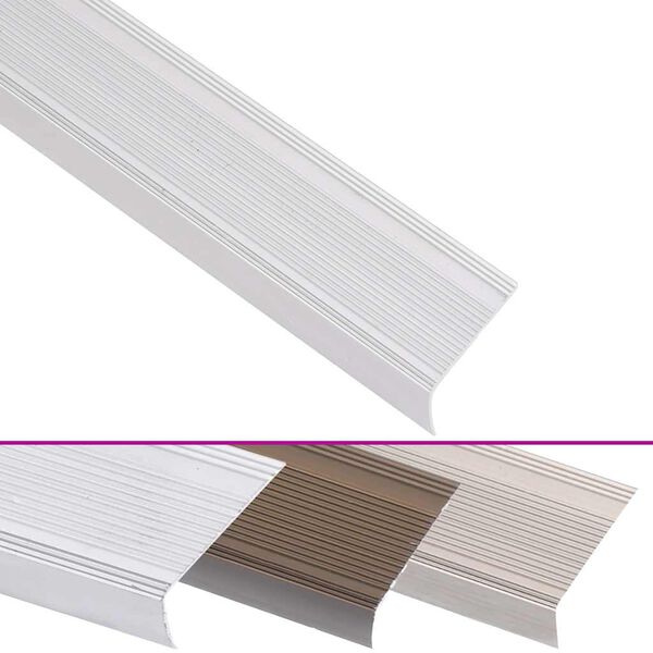 vidaXL Rubnjaci za stepenice L-oblik 15 kom aluminijski 100 cm srebrni