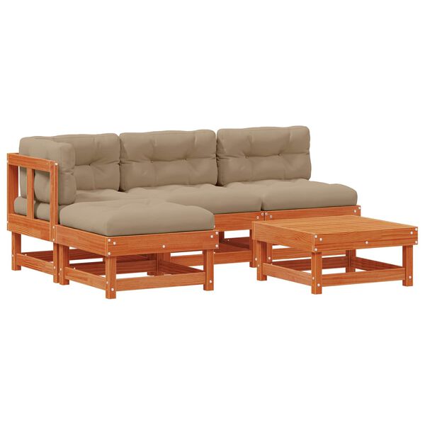 vidaXL Set lounge namje&scaron;taja za vrt 13 pcs Vosak Smeđa