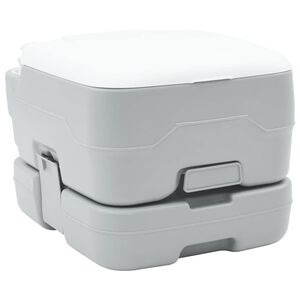 vidaXL Kamperski WC Siva i bijela 41,5 x 36,5 x 30 cm Polietilen