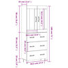 vidaXL Visoka komoda hrasta sonome 69,5x34x180cm od konstruiranog drva