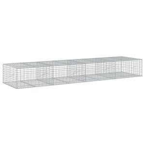 vidaXL Gabionska ko&scaron;ara s poklopcem 400x100x50 cm pocinčano željezo