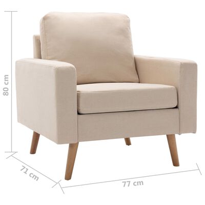 vidaXL 2-dijelni set sofa od tkanine krem