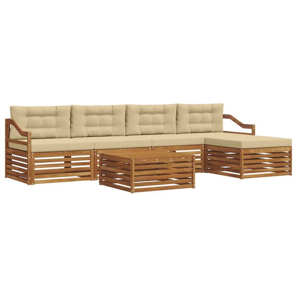 vidaXL Set vanjskih sofa s jastukom 6 pcs Prirodna i bež