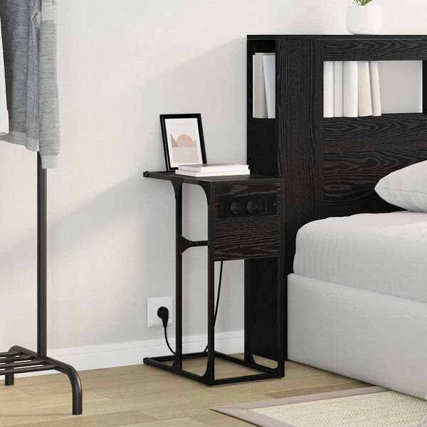 vidaXL Noćni ormar Crni hrast 41,5 x 26 x 60,5 cm Konstruirano drvo