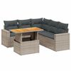 vidaXL 6-dijelni set vrtnih sofa od poliratana s jastucima sivi