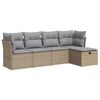 vidaXL 5-dijelni vrtni set sofa s jastucima bež od poliratana