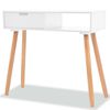 vidaXL Konzolni Stol od Masivne Borovine 80x30x72 cm Bijeli