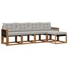 vidaXL Set vanjskih sofa s jastukom 5 pcs Prirodna i svjetlosiva