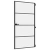 vidaXL Sobna vrata tanka crna 102,5x201,5 cm kaljeno staklo i aluminij