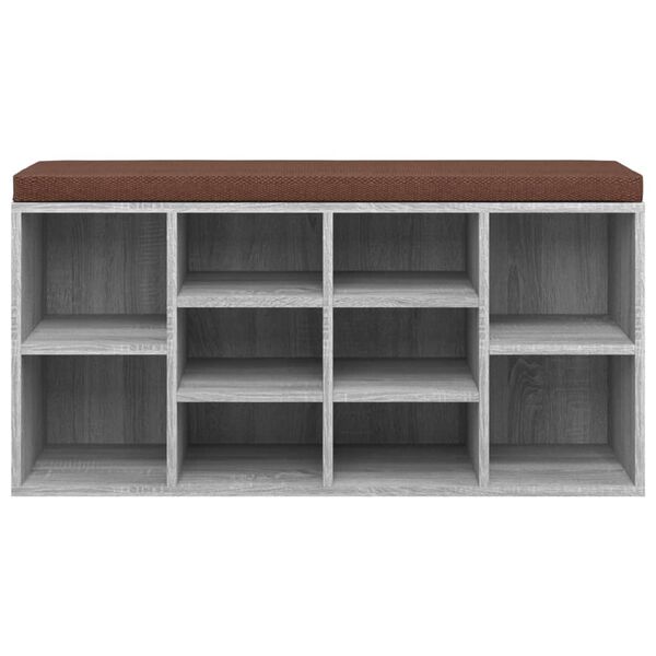 vidaXL Klupa za cipele boja sivog hrasta 103x30x48cm konstruirano drvo