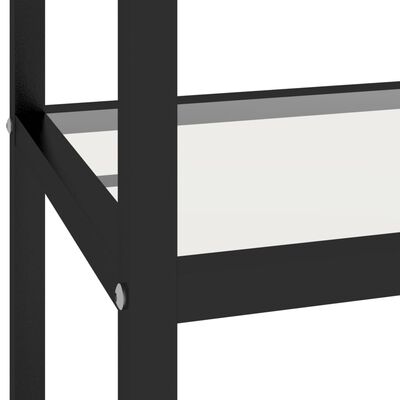 vidaXL Polica prozirna i crna boja mramora 100x36x90 cm kaljeno staklo