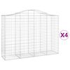 vidaXL Lučne gabionske ko&scaron;are 4 kom 200x50x140/160cm pocinčano željezo