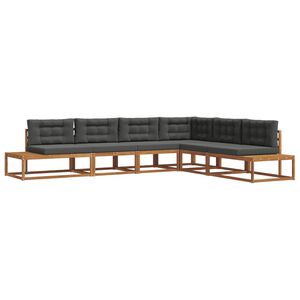 vidaXL Set vanjskih sofa Prirodna i antracit