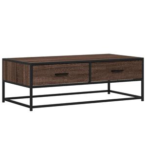 vidaXL Stolić za kavu boja hrasta 100 x 50 x 35 cm od drva i metala