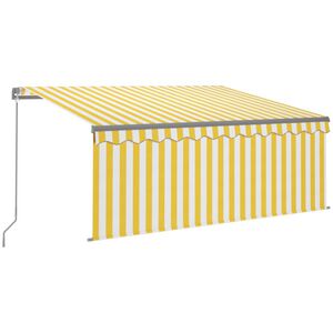 vidaXL Tenda na ručno uvlačenje s roletom 3 x 2,5 m žuto-bijela