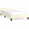 vidaXL Okvir kreveta s uzglavljem bez madraca krem 90x200 cm