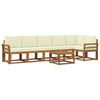 vidaXL Set vanjskih sofa s jastukom 7 pcs Prirodna i krem