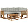 vidaXL Set vanjskih sofa 5 kom. Prirodna i svjetlosiva